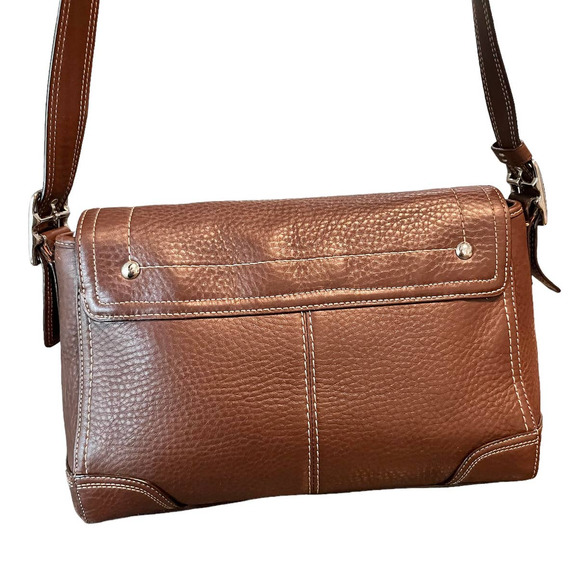 Coach Hamilton F13957 Crossbody Brown Leather Flap Purse - Picture 2 of 13